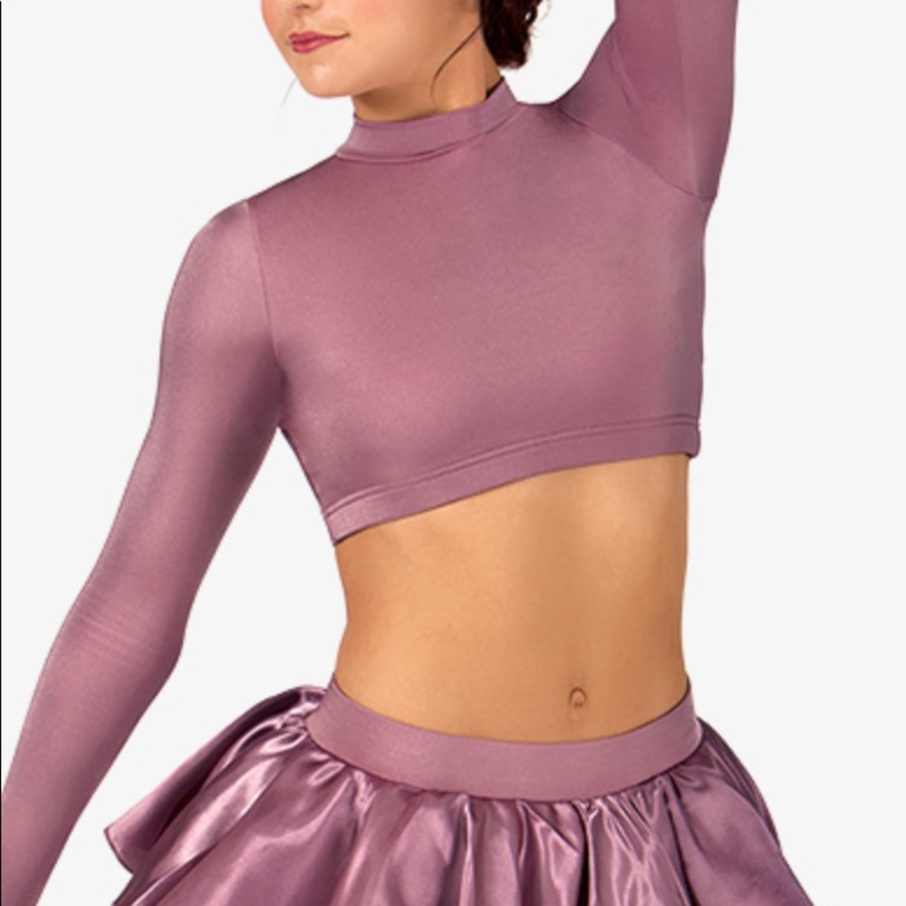 Long Sleeve Crop Top (satin)